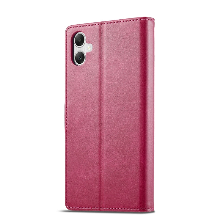 For Samsung Galaxy A05 LC.IMEEKE Calf Texture Leather Phone Case(Red) - Galaxy S23 FE 5G Cases by LC.IMEEKE | Online Shopping UK | buy2fix