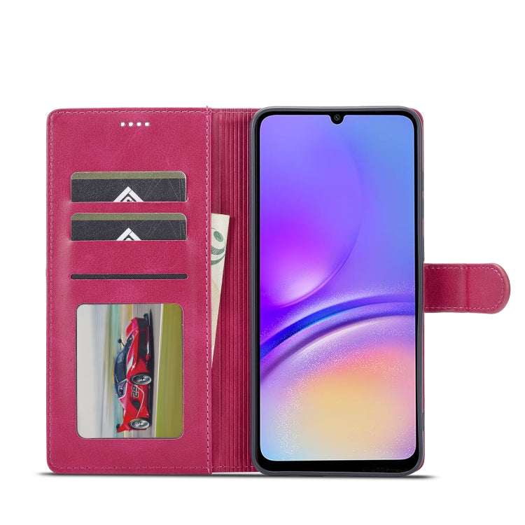 For Samsung Galaxy A05 LC.IMEEKE Calf Texture Leather Phone Case(Red) - Galaxy S23 FE 5G Cases by LC.IMEEKE | Online Shopping UK | buy2fix