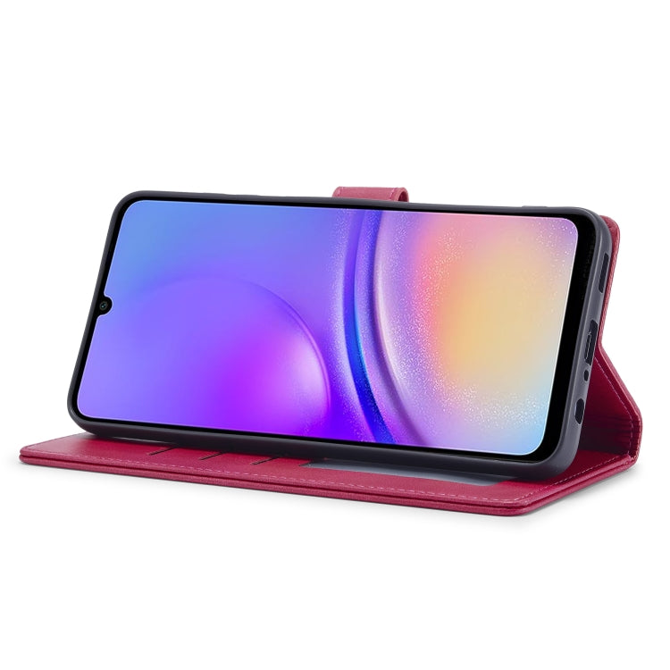 For Samsung Galaxy A05 LC.IMEEKE Calf Texture Leather Phone Case(Red) - Galaxy S23 FE 5G Cases by LC.IMEEKE | Online Shopping UK | buy2fix