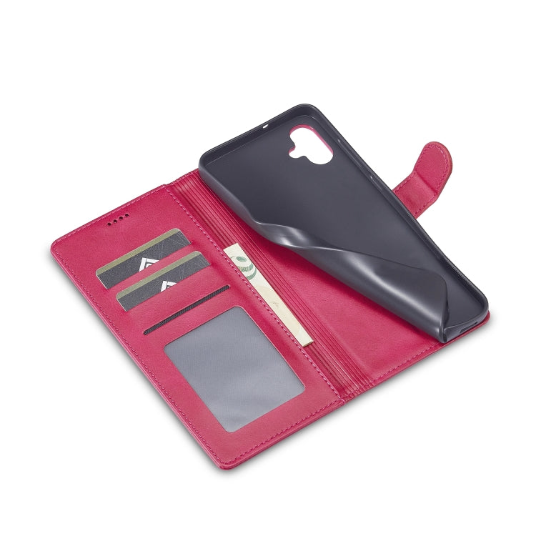 For Samsung Galaxy A05 LC.IMEEKE Calf Texture Leather Phone Case(Red) - Galaxy S23 FE 5G Cases by LC.IMEEKE | Online Shopping UK | buy2fix