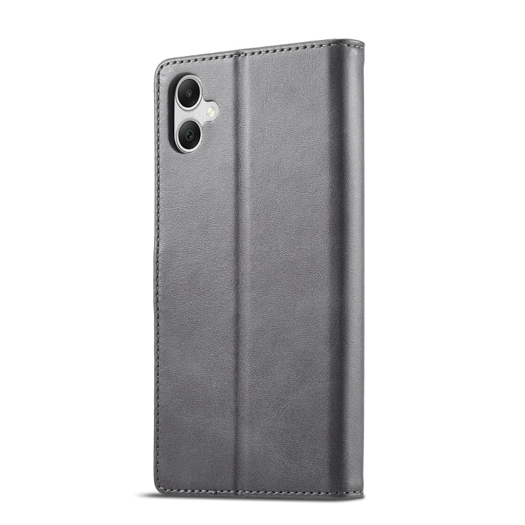 For Samsung Galaxy A05 LC.IMEEKE Calf Texture Leather Phone Case(Grey) - Galaxy S23 FE 5G Cases by LC.IMEEKE | Online Shopping UK | buy2fix