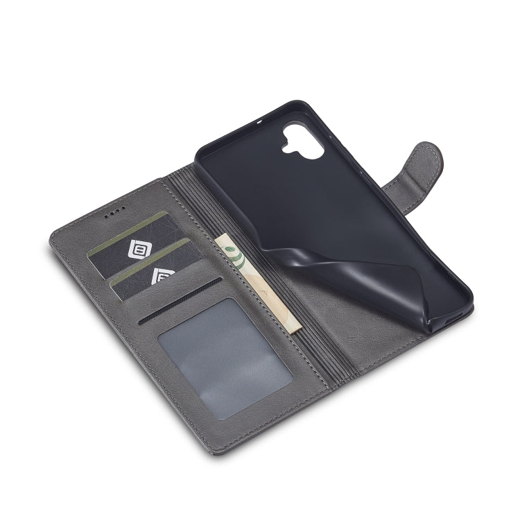 For Samsung Galaxy A05 LC.IMEEKE Calf Texture Leather Phone Case(Grey) - Galaxy S23 FE 5G Cases by LC.IMEEKE | Online Shopping UK | buy2fix
