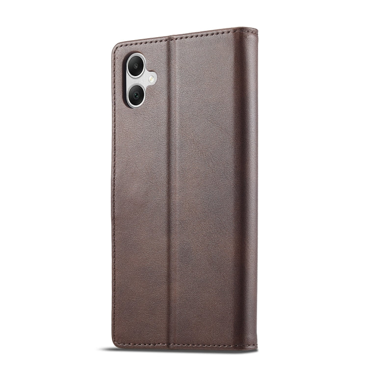 For Samsung Galaxy A05 LC.IMEEKE Calf Texture Leather Phone Case(Coffee) - Galaxy S23 FE 5G Cases by LC.IMEEKE | Online Shopping UK | buy2fix