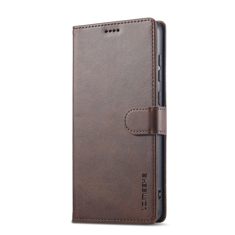 For Samsung Galaxy A05 LC.IMEEKE Calf Texture Leather Phone Case(Coffee) - Galaxy S23 FE 5G Cases by LC.IMEEKE | Online Shopping UK | buy2fix
