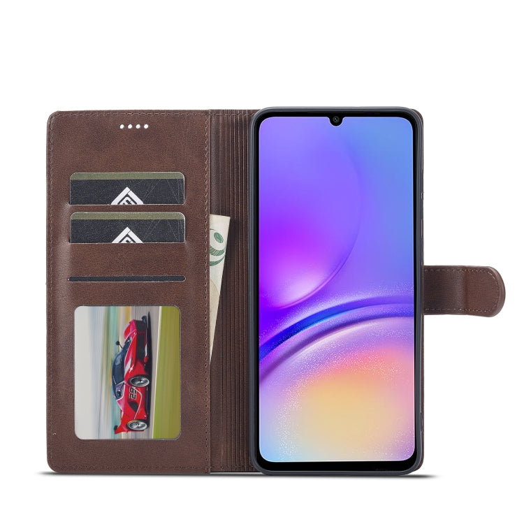 For Samsung Galaxy A05 LC.IMEEKE Calf Texture Leather Phone Case(Coffee) - Galaxy S23 FE 5G Cases by LC.IMEEKE | Online Shopping UK | buy2fix