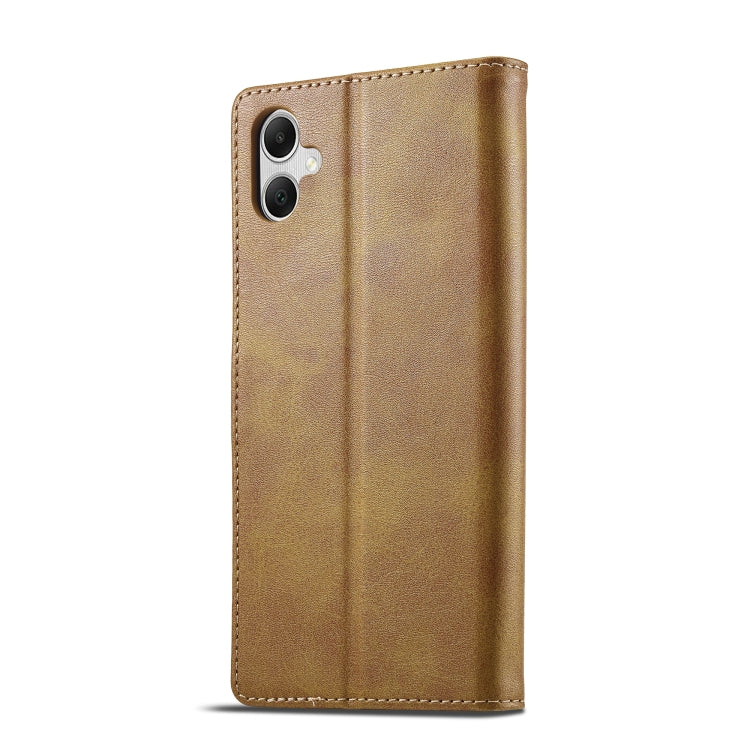 For Samsung Galaxy A05 LC.IMEEKE Calf Texture Leather Phone Case(Brown) - Galaxy S23 FE 5G Cases by LC.IMEEKE | Online Shopping UK | buy2fix