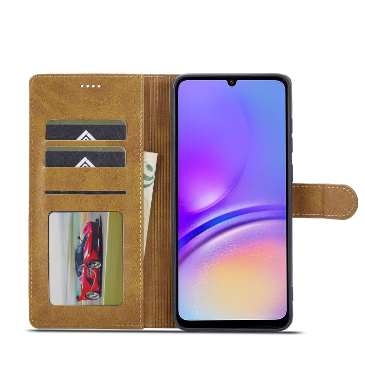 For Samsung Galaxy A05 LC.IMEEKE Calf Texture Leather Phone Case(Brown) - Galaxy S23 FE 5G Cases by LC.IMEEKE | Online Shopping UK | buy2fix