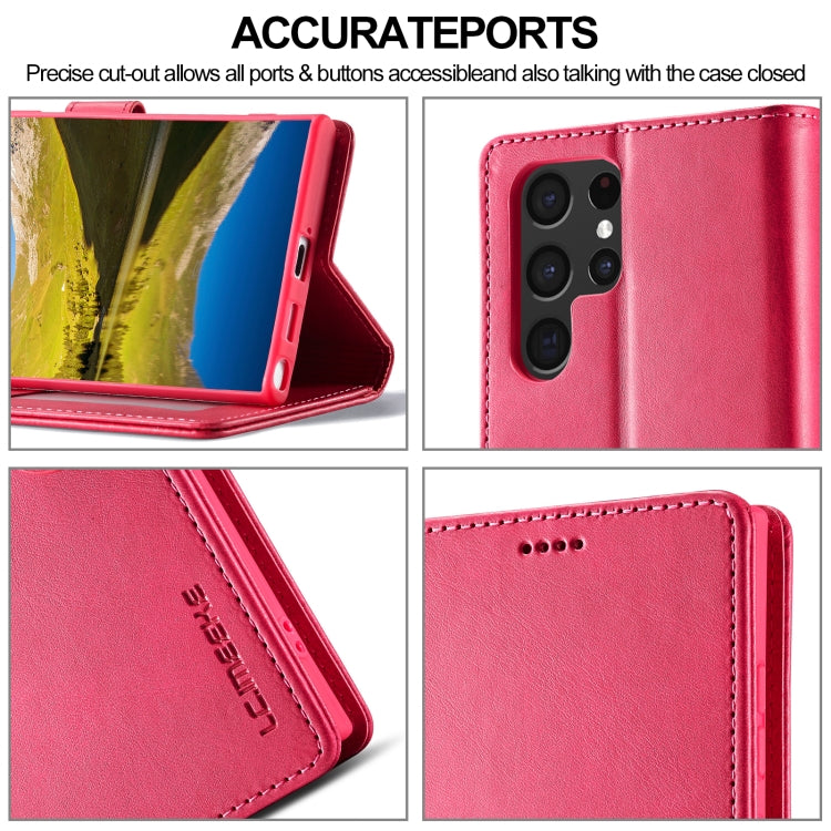 For Samsung Galaxy S24 Ultra 5G LC.IMEEKE Calf Texture Leather Phone Case(Red) by LC.IMEEKE