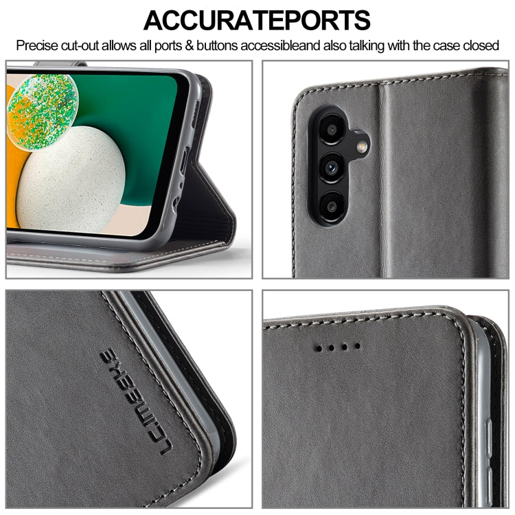 For Samsung Galaxy A15 5G LC.IMEEKE Calf Texture Leather Phone Case(Grey) by LC.IMEEKE