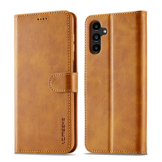 For Samsung Galaxy A15 5G LC.IMEEKE Calf Texture Leather Phone Case(Brown) by LC.IMEEKE