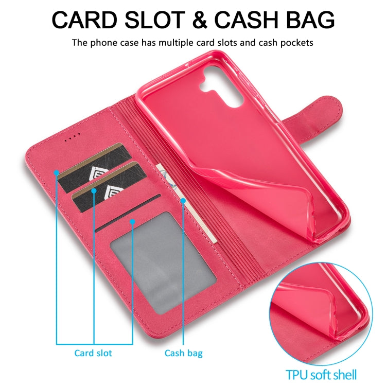 For Samsung Galaxy A25 LC.IMEEKE Calf Texture Leather Phone Case(Red) by LC.IMEEKE