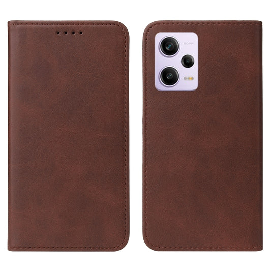 For Xiaomi Redmi Note 12 Pro 5G Global Magnetic Closure Leather Phone Case(Brown) by buy2fix