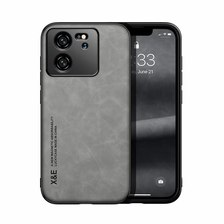 For Xiaomi Redmi K60 Ultra Skin Feel Magnetic Leather Back Phone Case(Light Grey) - Xiaomi Cases by buy2fix | Online Shopping UK | buy2fix