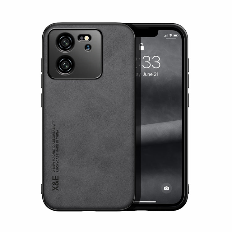 For Xiaomi Redmi K60 Ultra Skin Feel Magnetic Leather Back Phone Case(Dark Grey) - Xiaomi Cases by buy2fix | Online Shopping UK | buy2fix