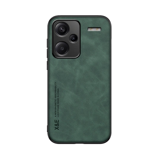 For Xiaomi Redmi Note 13 Pro+ 5G Skin Feel Magnetic Leather Back Phone Case(Green) by buy2fix