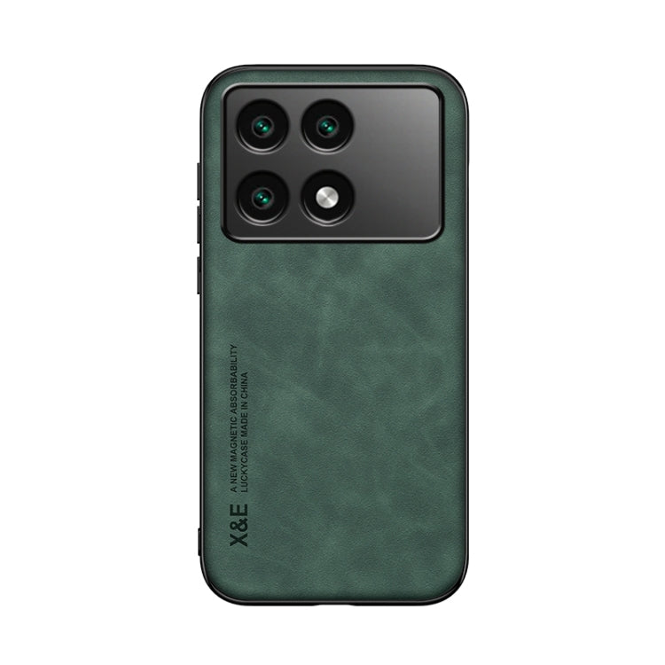 For Xiaomi Redmi K70E Skin Feel Magnetic Leather Back Phone Case(Green) - Xiaomi Cases by buy2fix | Online Shopping UK | buy2fix