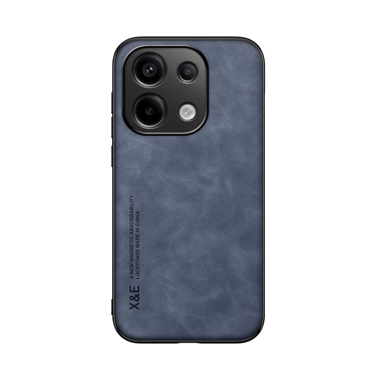 For Xiaomi Redmi Note 13 Pro 4G Skin Feel Magnetic Leather Back Phone Case(Blue) - Xiaomi Cases by buy2fix | Online Shopping UK | buy2fix