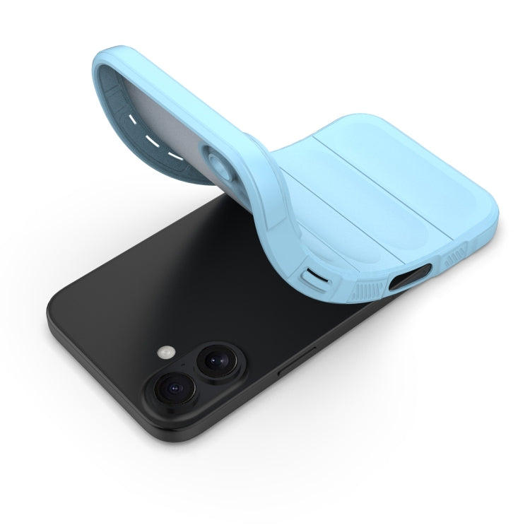 For iPhone 16 Plus Magic Shield TPU + Flannel Phone Case(Dark Blue) by buy2fix