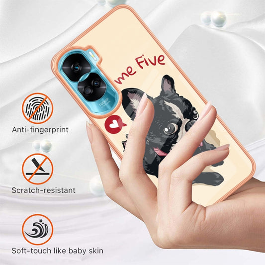 For Honor 90 Lite 5G Electroplating Marble Dual-side IMD Phone Case(Lucky Dog) - Honor Cases by buy2fix | Online Shopping UK | buy2fix