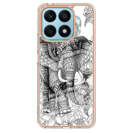 For Honor X8a Electroplating Marble Dual-side IMD Phone Case(Totem Elephant) - Honor Cases by buy2fix | Online Shopping UK | buy2fix