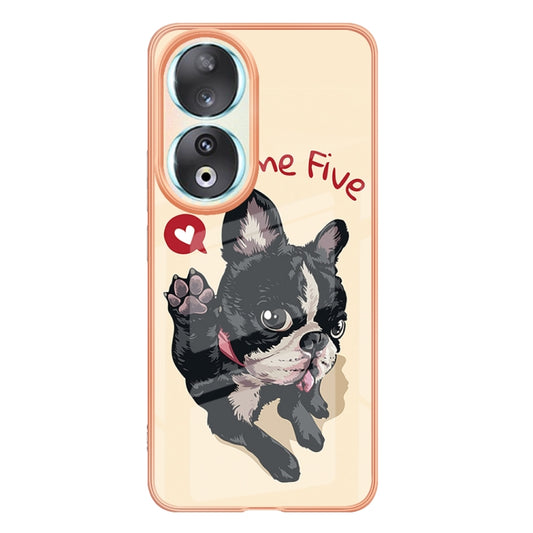 For Honor 90 5G Electroplating Marble Dual-side IMD Phone Case(Lucky Dog) - Honor Cases by buy2fix | Online Shopping UK | buy2fix