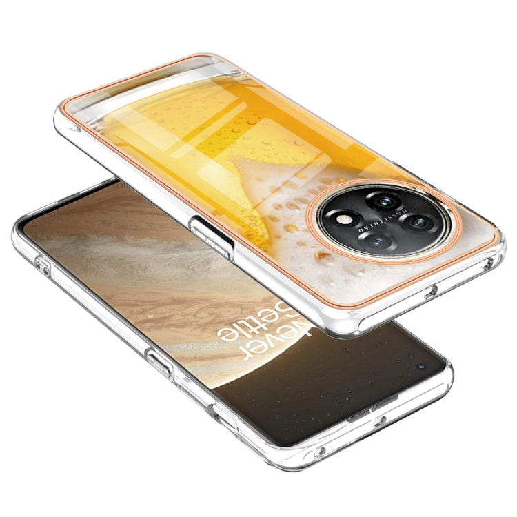 For OnePlus 11 Electroplating Marble Dual-side IMD Phone Case(Draft Beer) - OnePlus Cases by buy2fix | Online Shopping UK | buy2fix