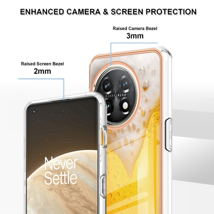For OnePlus 11 Electroplating Marble Dual-side IMD Phone Case(Draft Beer) - OnePlus Cases by buy2fix | Online Shopping UK | buy2fix