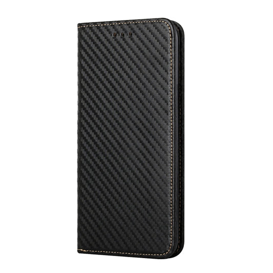 For Samsung Galaxy S23 FE 5G Carbon Fiber Texture Flip Holder Leather Phone Case(Black) by buy2fix