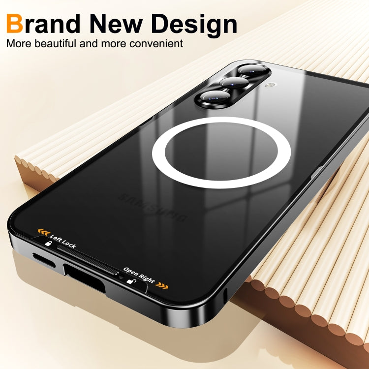 For Samsung Galaxy S24 FE 5G MagSafe Magnetic Frosted Metal Phone Case(Black) - Galaxy S24 FE 5G Cases by buy2fix | Online Shopping UK | buy2fix