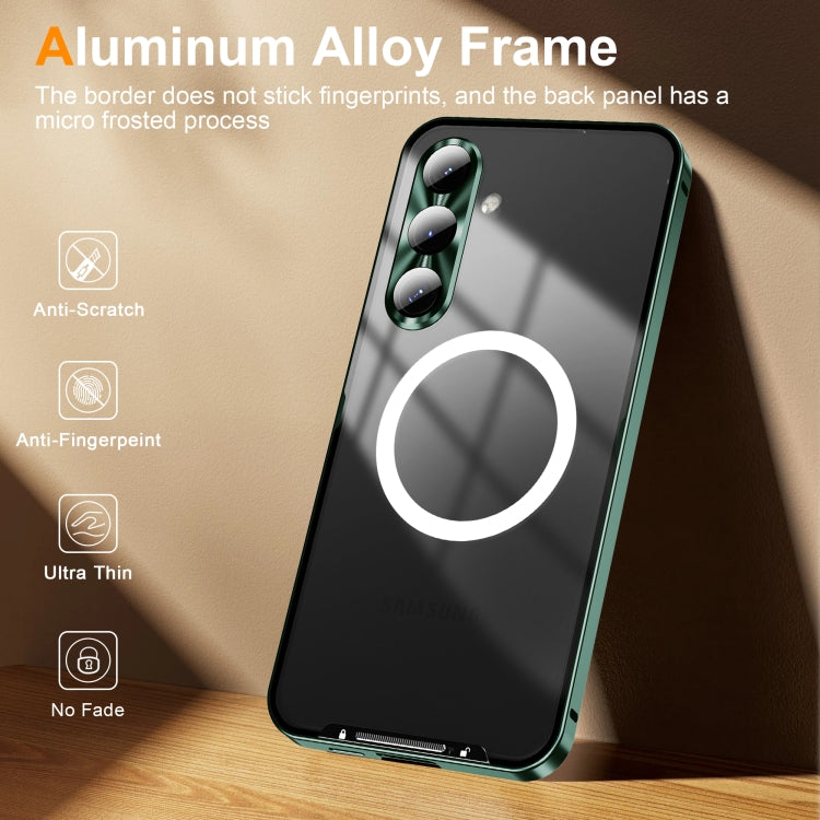 For Samsung Galaxy S24 FE 5G MagSafe Magnetic Frosted Metal Phone Case(Green) - Galaxy S24 FE 5G Cases by buy2fix | Online Shopping UK | buy2fix