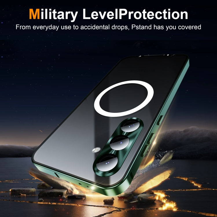 For Samsung Galaxy S24 FE 5G MagSafe Magnetic Frosted Metal Phone Case(Green) - Galaxy S24 FE 5G Cases by buy2fix | Online Shopping UK | buy2fix