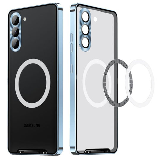 For Samsung Galaxy S25 5G MagSafe Magnetic Frosted Metal Phone Case(Blue) - Galaxy S25 5G Cases by buy2fix | Online Shopping UK | buy2fix