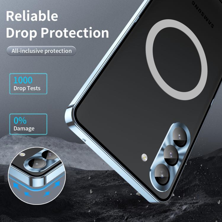 For Samsung Galaxy S25 5G MagSafe Magnetic Frosted Metal Phone Case(Blue) - Galaxy S25 5G Cases by buy2fix | Online Shopping UK | buy2fix