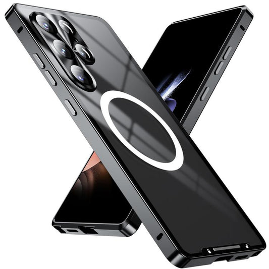 For Samsung Galaxy S25 Ultra 5G MagSafe Magnetic Frosted Metal Phone Case(Black) - Galaxy S25 Ultra 5G Cases by buy2fix | Online Shopping UK | buy2fix