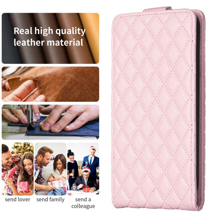 For Xiaomi 13 Diamond Lattice Vertical Flip Leather Phone Case(Pink) - Xiaomi Cases by buy2fix | Online Shopping UK | buy2fix