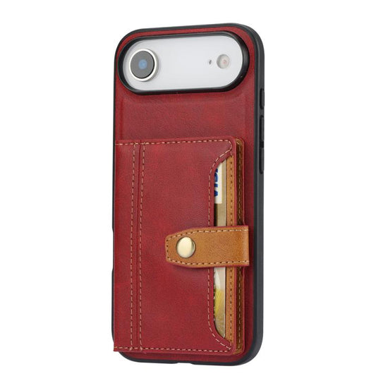 For iPhone Air Calfskin Card Slot TPU Hybrid PU Phone Case(Red) - iPhone Air Cases by buy2fix | Online Shopping UK | buy2fix