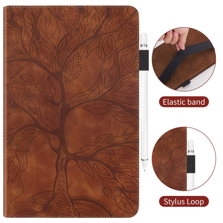 For Samsung Galaxy Tab S9 Ultra Life Tree Series Horizontal Flip Leather Tablet Case(Brown) by buy2fix