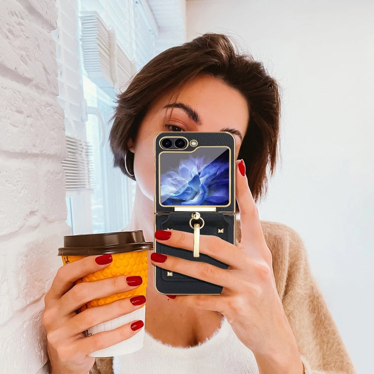 For Samsung Galaxy Z Flip6 Colorful PU Phone Case with Ring Holder(Orange) - Galaxy Z Flip6 5G Cases by buy2fix | Online Shopping UK | buy2fix