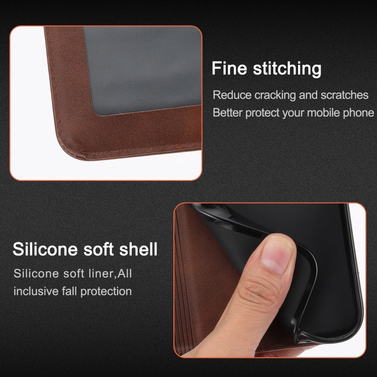 For iPhone 16 Pro Embossed Happy Cat Pattern Flip Leather Phone Case(Brown) by buy2fix