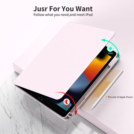 For iPad Pro 10.2 2021/2020/2019 Acrylic 360 Rotation Detachable Leather Tablet Case(Sand Pink) - iPad 10.2 Cases by buy2fix | Online Shopping UK | buy2fix