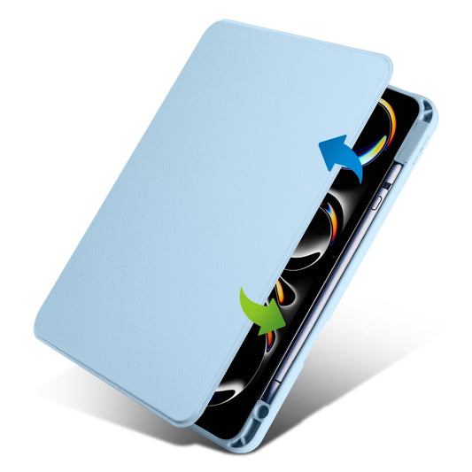 For iPad Pro 11 2025 / 2024 Acrylic 360 Rotation Detachable Leather Tablet Case(Ice Blue) by buy2fix