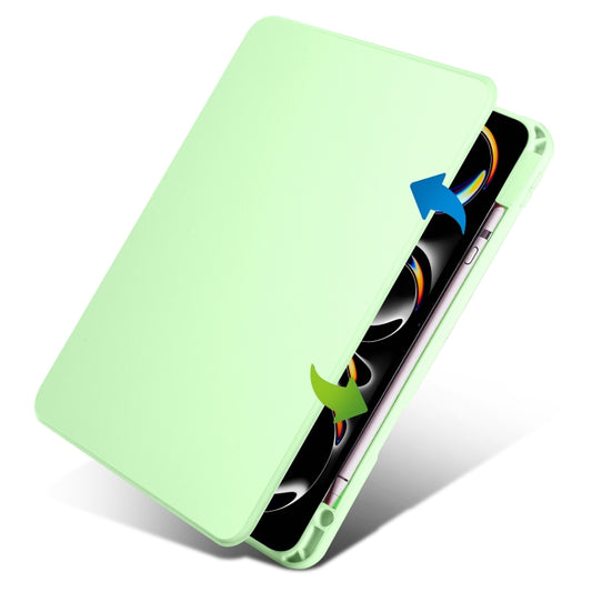 For iPad Pro 11 2025 / 2024 Acrylic 360 Rotation Detachable Leather Tablet Case(Green) by buy2fix