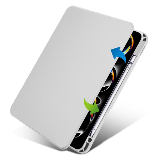 For iPad Pro 11 2025 / 2024 Acrylic 360 Rotation Detachable Leather Tablet Case(Grey) by buy2fix