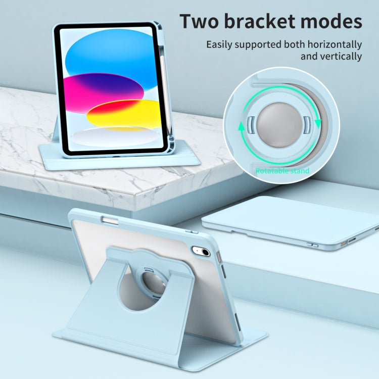For iPad Air 11 2025 / 2024 Acrylic 360 Rotation Detachable Leather Tablet Case(Ice Blue) - iPad Air 11 2025 / 2024 Cases by buy2fix | Online Shopping UK | buy2fix