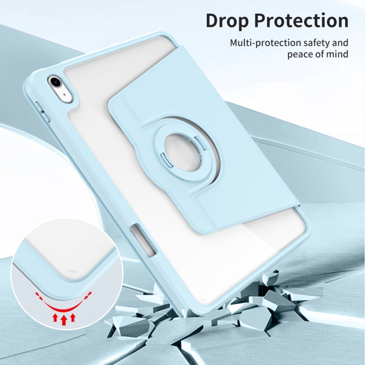 For iPad Air 11 2025 / 2024 Acrylic 360 Rotation Detachable Leather Tablet Case(Ice Blue) - iPad Air 11 2025 / 2024 Cases by buy2fix | Online Shopping UK | buy2fix