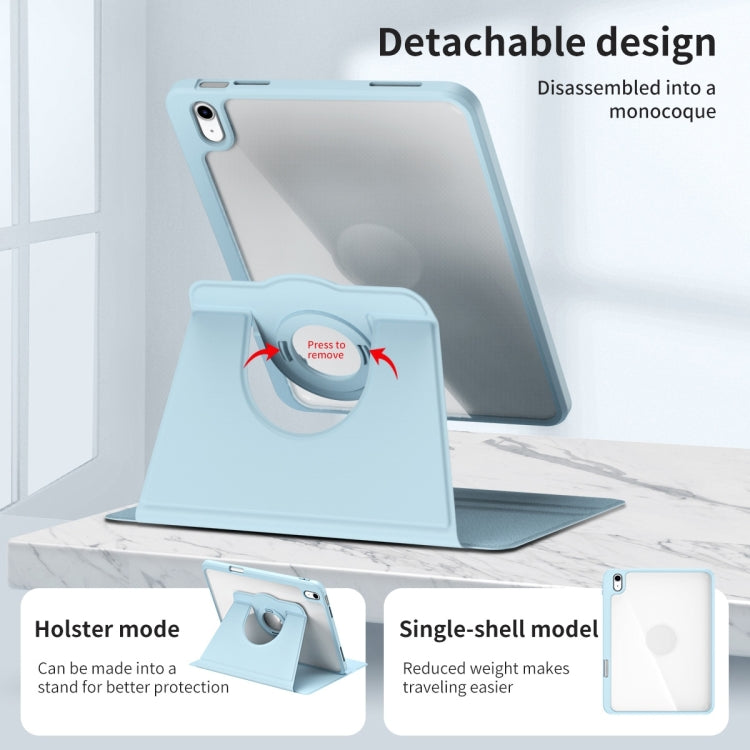 For iPad Air 11 2025 / 2024 Acrylic 360 Rotation Detachable Leather Tablet Case(Ice Blue) - iPad Air 11 2025 / 2024 Cases by buy2fix | Online Shopping UK | buy2fix