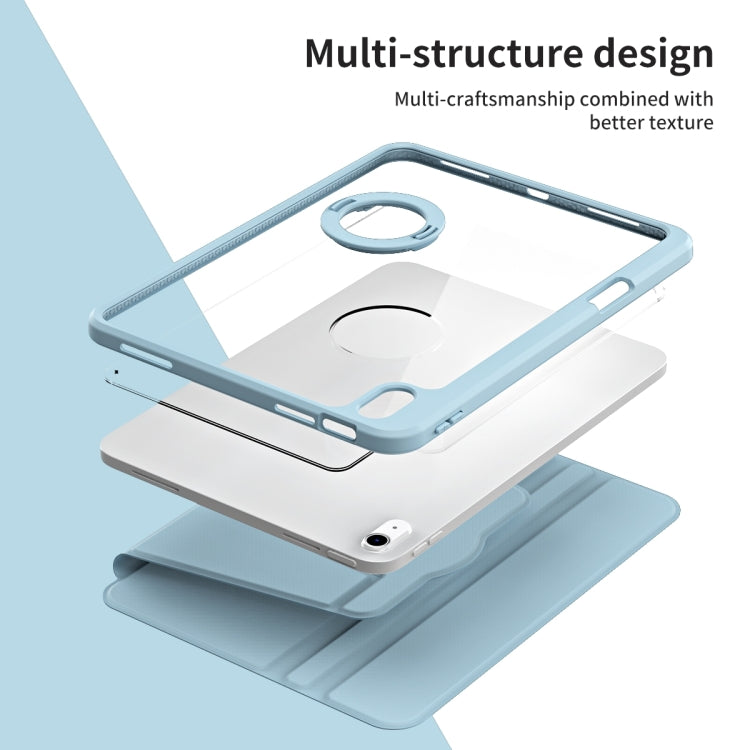 For iPad Air 11 2025 / 2024 Acrylic 360 Rotation Detachable Leather Tablet Case(Ice Blue) - iPad Air 11 2025 / 2024 Cases by buy2fix | Online Shopping UK | buy2fix