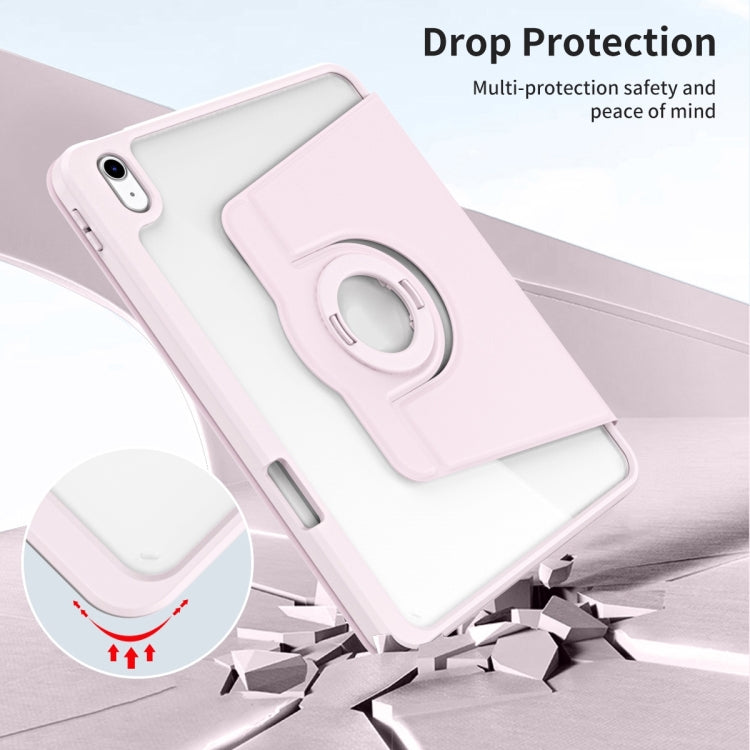 For iPad Air 11 2025 / 2024 Acrylic 360 Rotation Detachable Leather Tablet Case(Sand Pink) - iPad Air 11 2025 / 2024 Cases by buy2fix | Online Shopping UK | buy2fix
