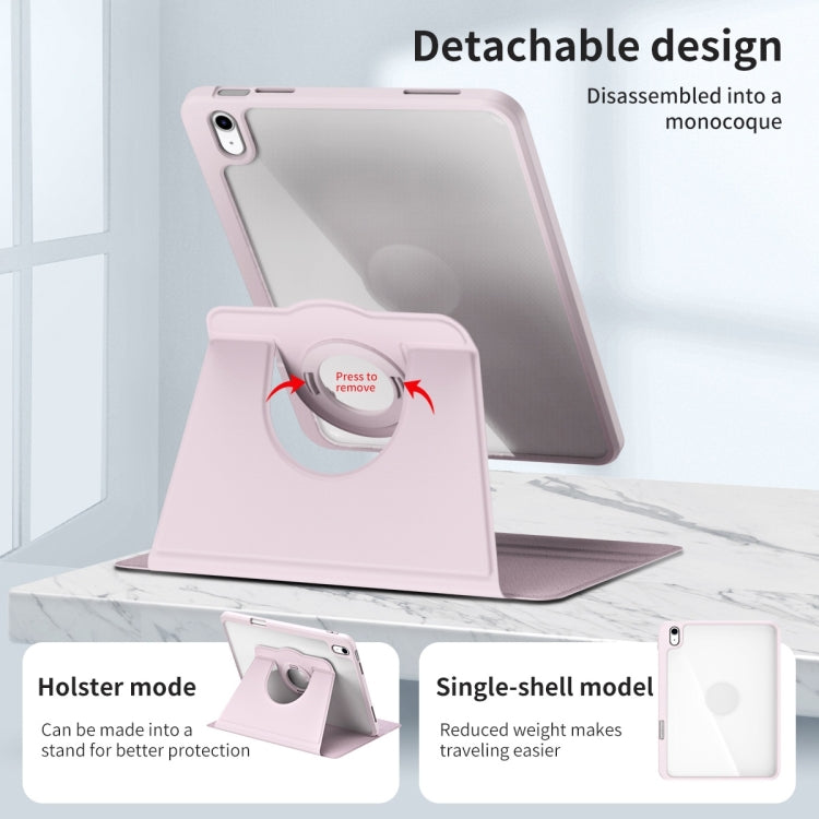 For iPad Air 11 2025 / 2024 Acrylic 360 Rotation Detachable Leather Tablet Case(Sand Pink) - iPad Air 11 2025 / 2024 Cases by buy2fix | Online Shopping UK | buy2fix