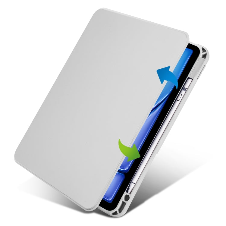For iPad Air 11 2025 / 2024 Acrylic 360 Rotation Detachable Leather Tablet Case(Grey) - iPad Air 11 2025 / 2024 Cases by buy2fix | Online Shopping UK | buy2fix